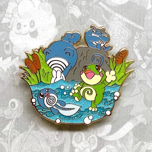 Poliwag Poliwhirl Poliwrath Politoed Enamel Pin
