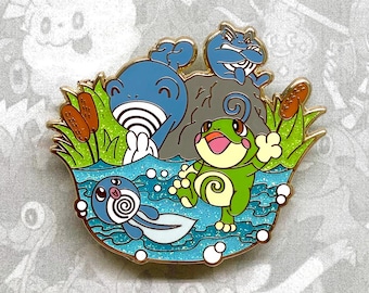 Poliwag Poliwhirl Poliwrath Politoed Enamel Pin
