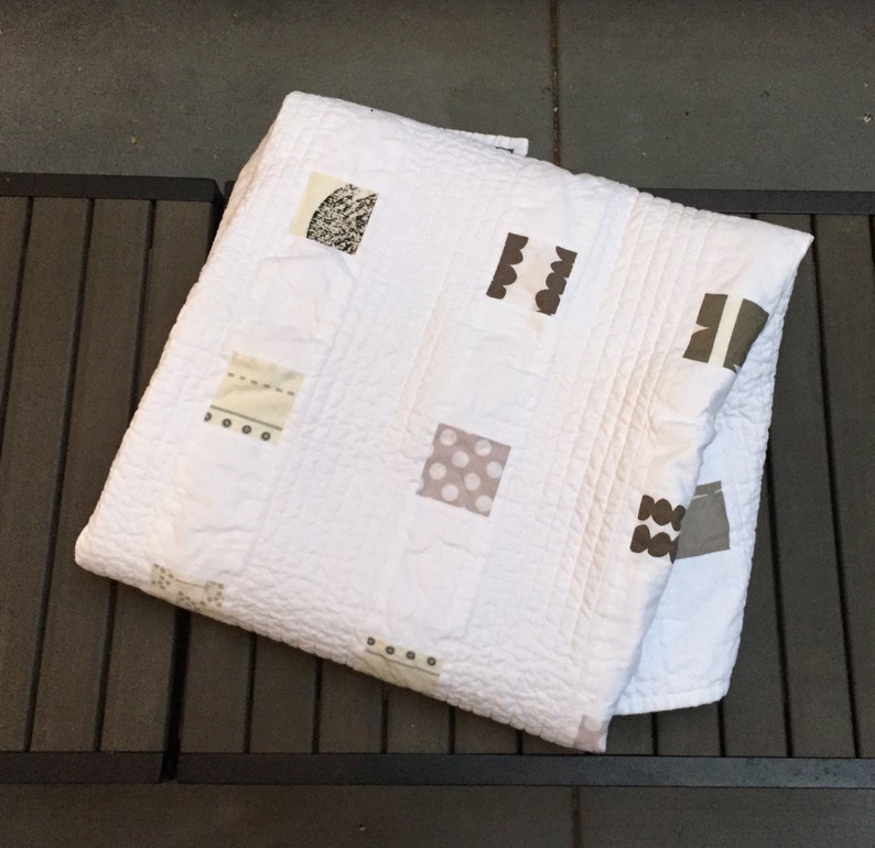 Minimalist Modern Quilt Black White Gray Quilt Etsy