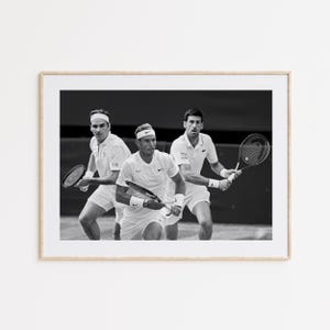 Tennis Big Three Poster, Big Three Print, Black and White Wall Art,Vintage Wall Art, Photograph Prints, Tennis Gift, ATP Fans, Sport Gift