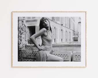 Jane Birkin Print, Feminist Wall Art, Fashion Poster, Black and White Wall Art, Vintage Wall Art, Photograph Prints, Home Decor, Room Decor