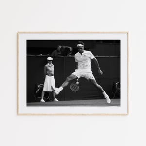 Roger Federer Poster, Roger Federer Druck, Schwarzweiß Wandkunst, Vintage Wandkunst, Fotografie Drucke, Tennis Geschenk, ATP Fans, Sport Geschenk