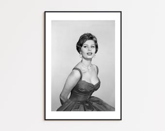 Sophia Loren Poster, Feminist Wall Art, Fashion Poster, Black and White Wall Art, Vintage Wall Art, Photograph Prints, Home Decor
