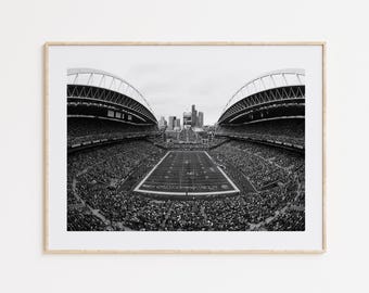 Lumen Field Stadium Print, Seattle Seahawks, NFL Print, Fan Poster, Black and White, Sport Print, American Football Gift