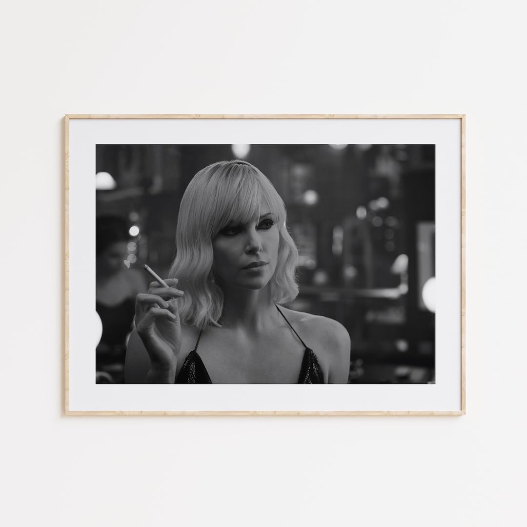 Charlize Theron, Cigarette Smoke Poster, Walk of Fame, Black and White ...