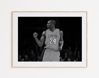 コービー・ブライアントのヴィンテージポスター|白黒NBAアート コービー・ブライアントのヴィンテージポスター|白黒NBAアート
