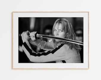 Kill Bill Poster, Quentin Tarantino, Fan Poster, Black and White Wall Art, Vintage Wall Art, Photograph Prints, Home Decor,Movie Poster Gift