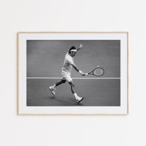 Roger Federer Poster, Roger Federer Druck, Schwarzweiß Wandkunst, Vintage Wandkunst, Fotografie Drucke, Tennis Geschenk, ATP Fans, Sport Geschenk