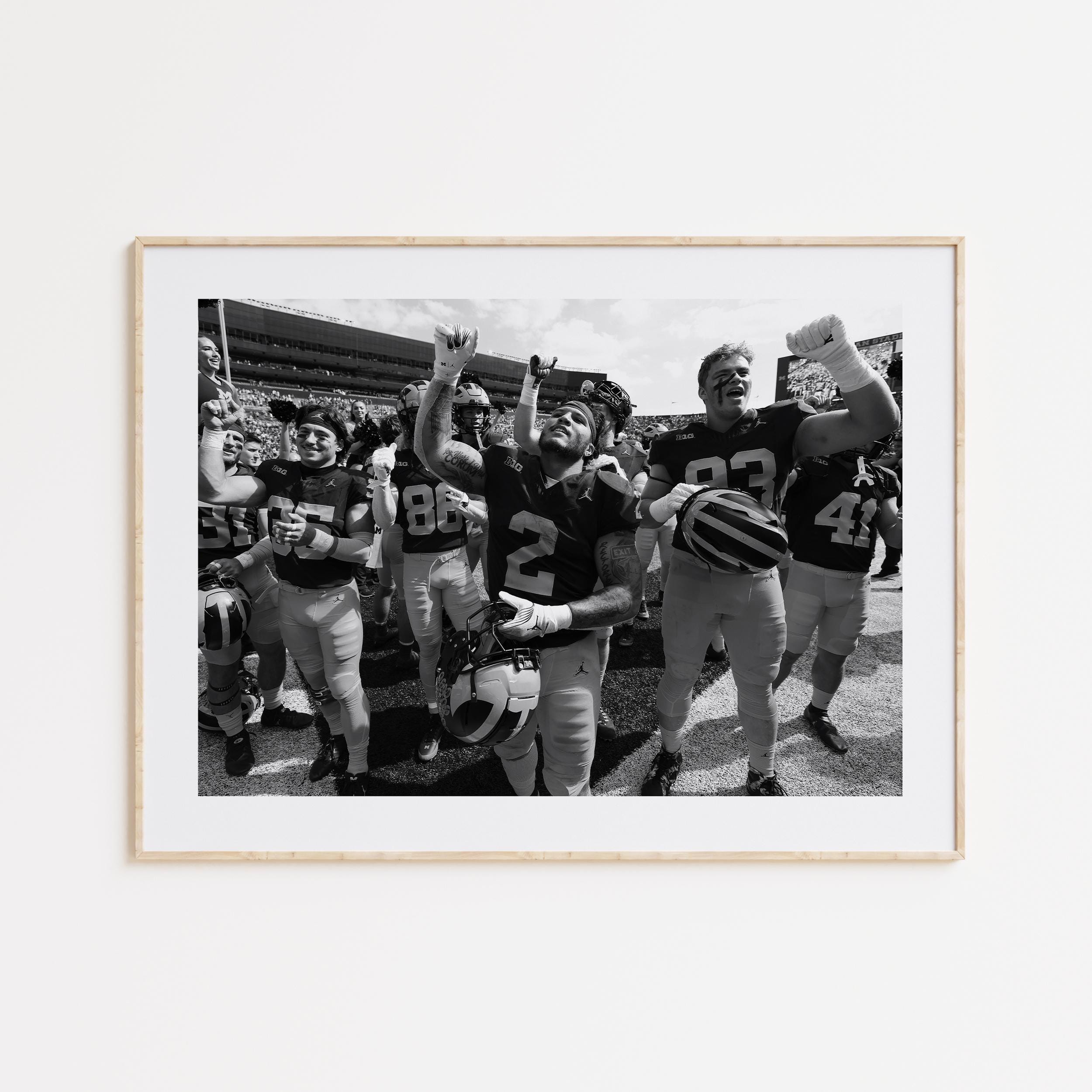 Michigan Wolverines Football Poster, The Game, Michigan Stadium, Black and White Wall Art,Vintage Wall Art, Photograph Prints, NCAA Divion