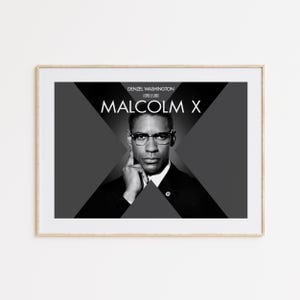 Denzel Washington Print, Malcolm X, Black and White Wall Art, Vintage Wall Art, Photograph Prints, Home Decor, Room Decor, Movie Gift