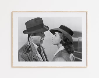 Póster de Casablanca, Póster para fans, Arte mural en blanco y negro, Arte mural vintage, Impresiones fotográficas, Decoración para el hogar, Regalo de póster de película