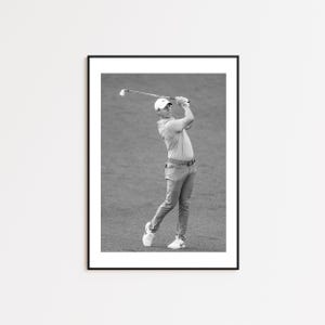Rory McIlroy Poster, Number One Golfer,Golf Player,Schwarz Weiß Wandkunst,Vintage Wandkunst,Fotodruck,PGA Fans, Sport Fan Geschenk