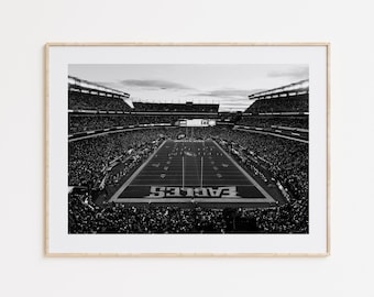 Lincoln Financial Field Print, Philadelphia Eagles, NFL Print, Fan Poster, Black and White, Sport Print, Sport Decor, American Football Gift