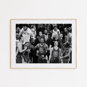 Póster de los Golden State Warriors 2015, arte mural en blanco y negro, arte mural vintage, impresiones fotográficas, regalo de baloncesto, fanáticos de la NBA, regalo deportivo