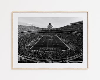 GEHA Field at Arrowhead Stadium , Kansas City Chiefs, NFL Print,Fan Poster, Black and White, Sport Print, Sport Decor,American Football Gift