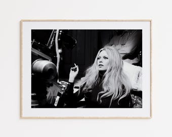 Brigitte Bardot, Brigitte Bardot inspirierte Wandkunst, französisches Kino Ikone Poster, schwarz und weiß, Fotografie Drucke, Raumdekor, Fan Poster