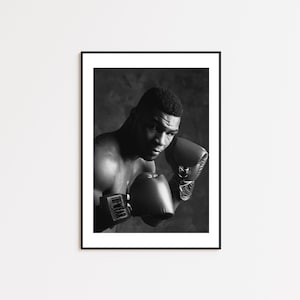 Mike Tyson Poster, Iron Mike, Kid Dynamite, American Boxer, Fan Print, Black and White Wall Art, Sport Poster, PhotographPrints, Boxer Gift