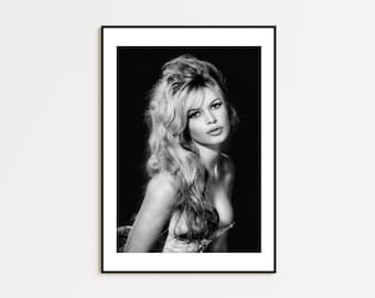 Brigitte Bardot, Brigitte Bardot inspirierte Wandkunst, französisches Kino Ikone Poster, schwarz und weiß, Fotografie Drucke, Raumdekor, Fan Poster