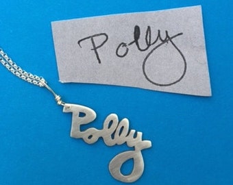 Necklace created from your handwritting