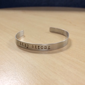 Sterling silver quote cuff bracelet