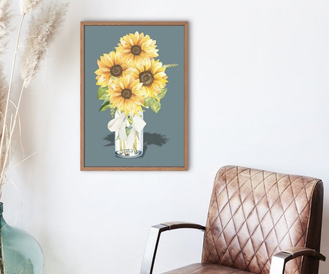 Sunflower Bouquet Art Print: Floral Home Decor (digital Download) - Etsy