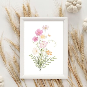 Floral Wall Art, Wildflower Wall Prints, Minimalist Floral Art, Printable Download, Wall Art Decor, Wildflowers Poster, Boho Floral Print