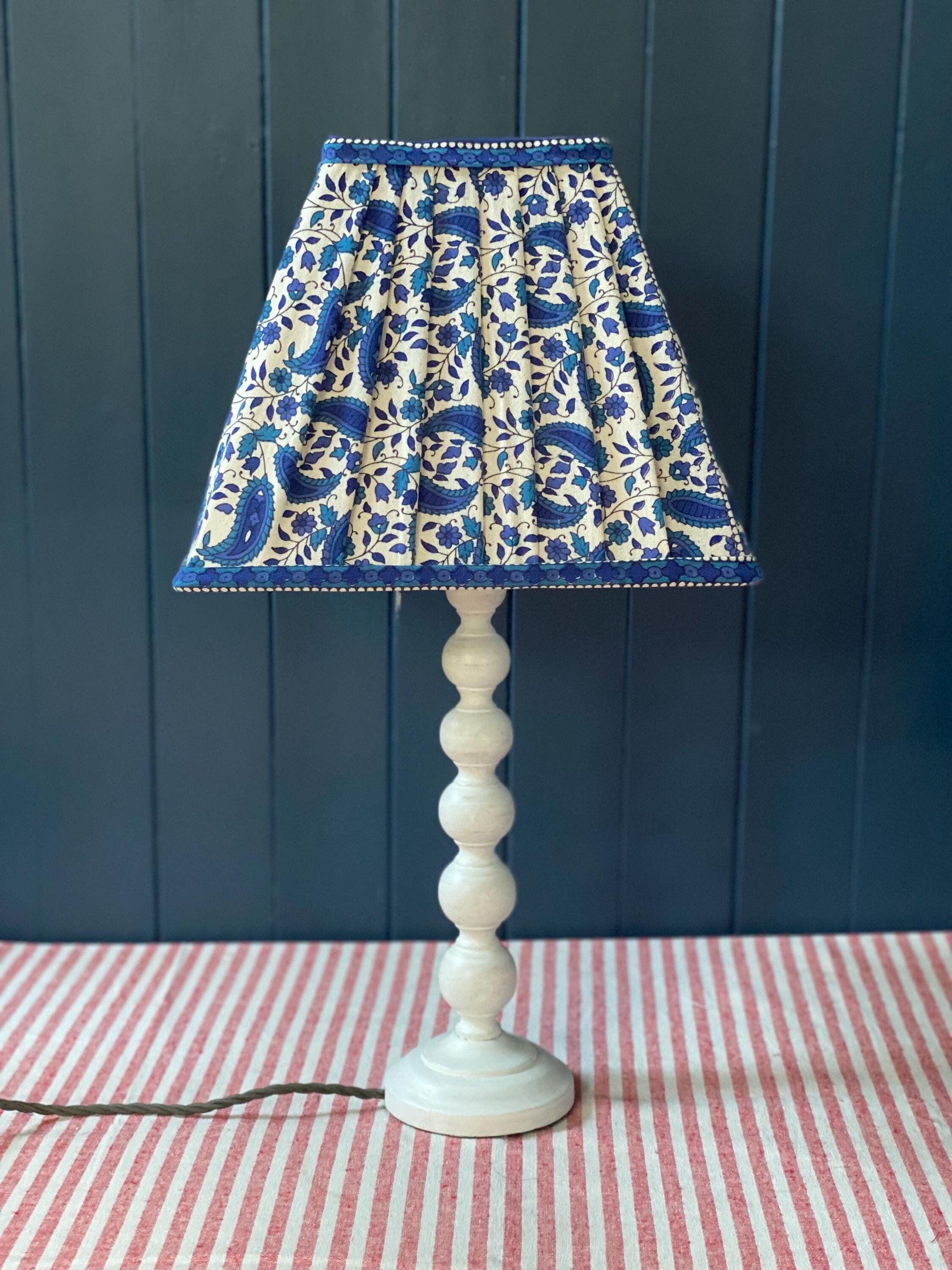 12” gathered hand sewn square shade