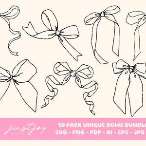 Bow svg bundle, coquette bow svg, hand drawn bow svg, bow vector, hair bow svg, retro bow svg, ribbon svg png