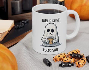 This is Some Boo Sheet Ghost Mug, Cute Halloween Gifts Customized, Funny Halloween Gift Mug, Spooky Season Gift Mug, Personalized Ghost Mug