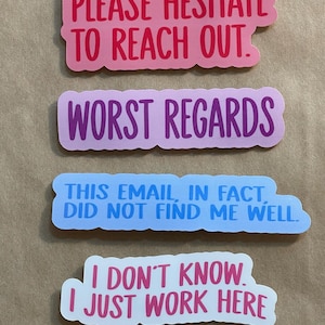 Regards Sticker Email Snarky Sticker Stack - Etsy