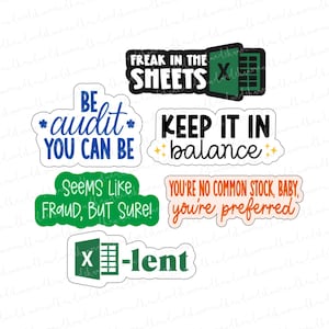 Funny Accountant Stickers: CPA Gift, Bookkeeping Office Humor