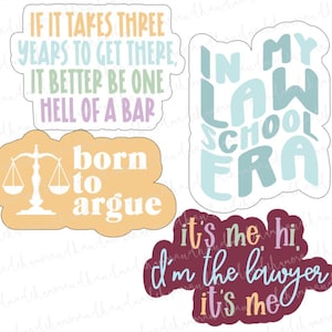Funny Law School Stickers | Lawyer Life & Study Humor