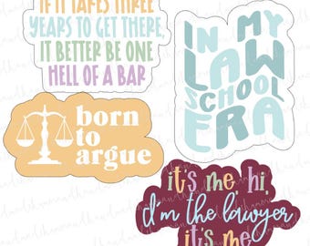 Funny Law School Stickers | Lawyer Life & Study Humor