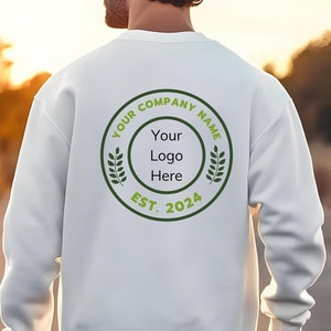 Custom Logo Sweatshirt, Your Business Logo or Brand Logo, Front and Back Logo Hoodie, Your Design Here, Team Logo Shirt, Company Logo Gifts