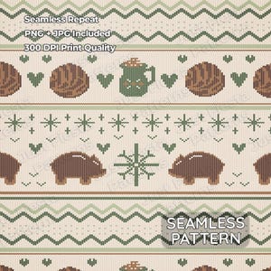 Patrón Mexicano Tipo Suéter Sin Costuras | Pan Dulce Beige Estilo Tejido | Diseño Digital Conchas