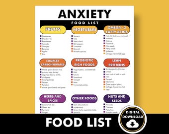 Foods for Anxiety, Anxiety Diet Chart, Anxiety Food List, Download and Print This PDF to Decide What Foods to Eat