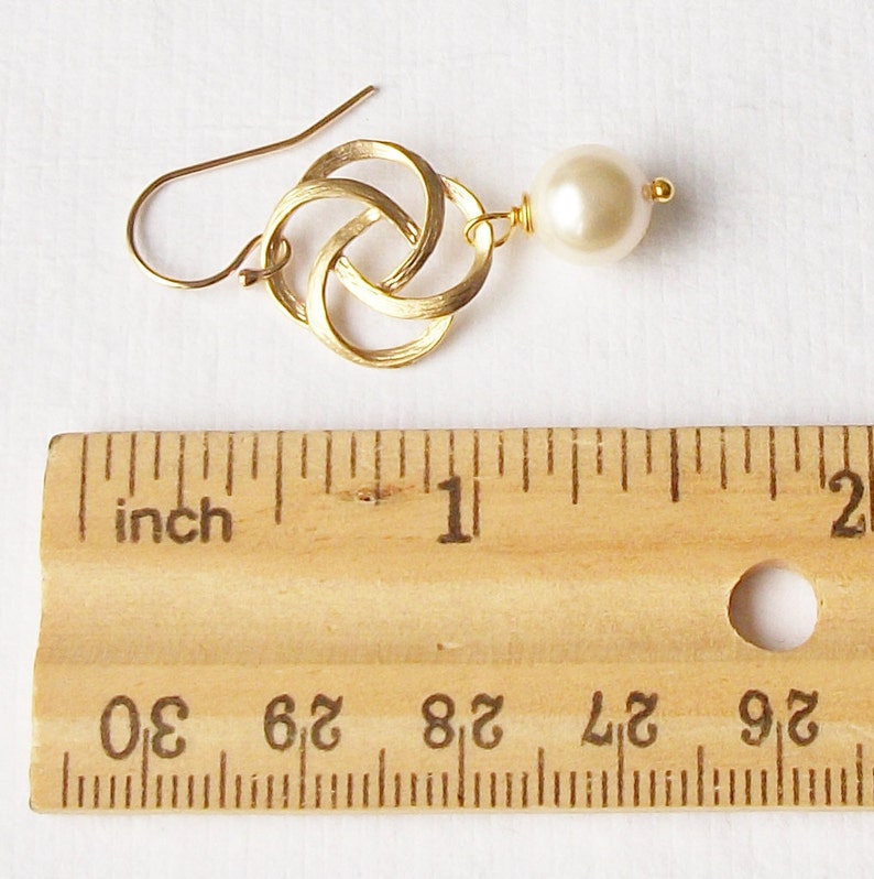 Pearl Earrings, Love Knot Pearl Earrings image 2