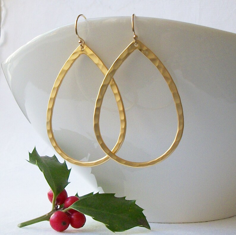 Gold Hammered Hoop Earrings Medium Gold Hoop Earrings