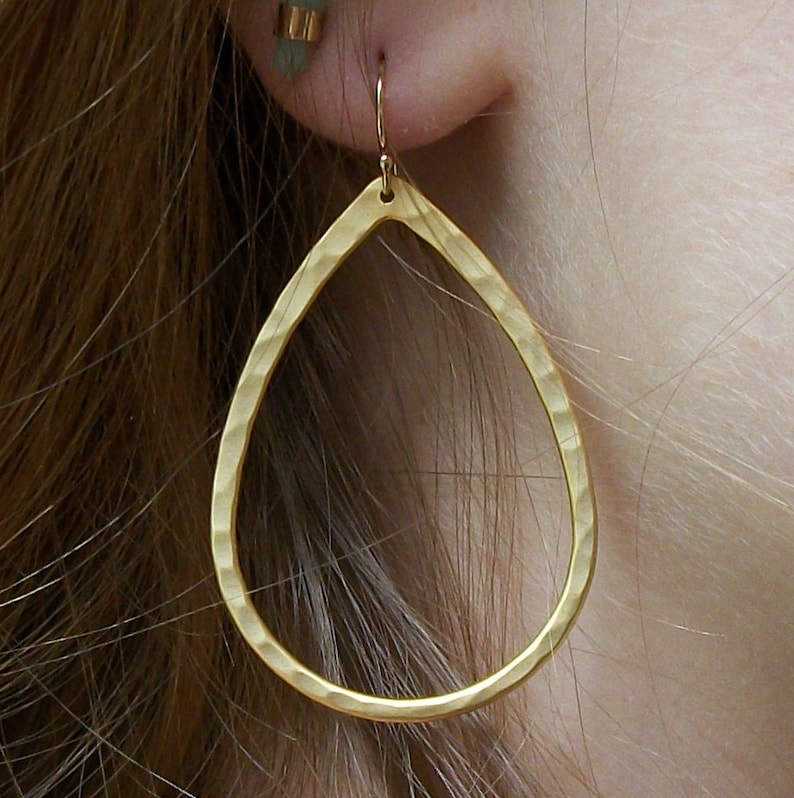 Gold Hammered Hoop Earrings Medium Gold Hoop Earrings