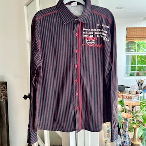 Rare Vintage Prada Button-Down Shirt – Men&#39;s Designer Streetwear, Size XL/2XL