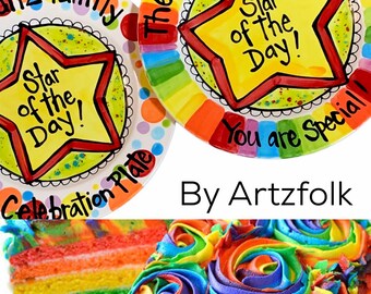 Super sports fanatic birthday cake plate two sizes to choose from handmade ceramic by Artzfolk