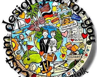 Custom Story Art Platter, Personalized Ceramic Family Gift