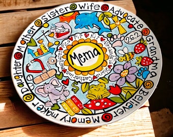 custom plate  personalized ceramic Art story platter dish