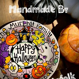 Custom Halloween Trick or Treat Handmade Ceramic Candy bowl by Artzfolk image 1