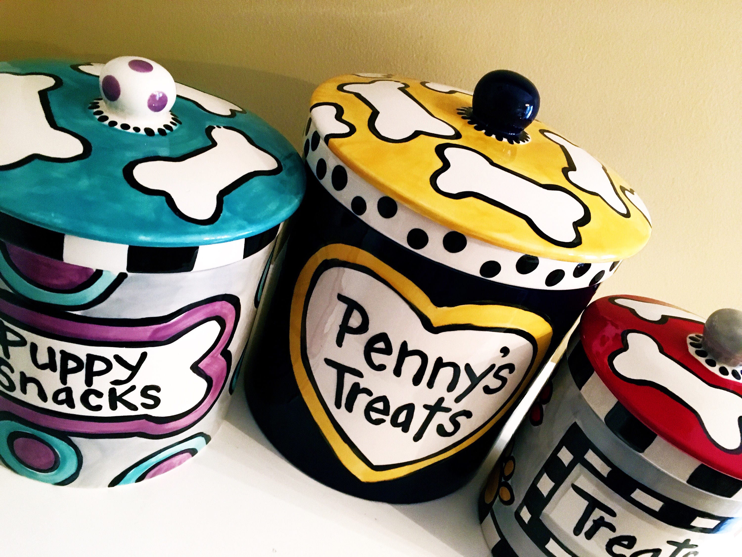 Custom Ceramic Treat Jar for dogs whimsical personalized Etsy