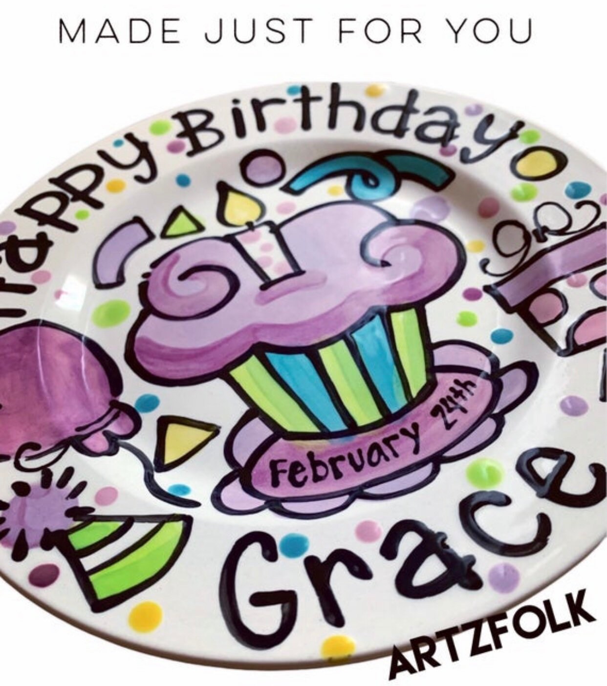 Personalized Birthday Party Plate for a Girl or Boy in a Party Etsy
