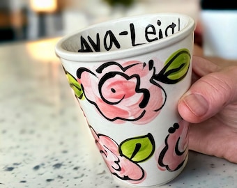 Custom ceramic cup to match any plate by Artzfolk