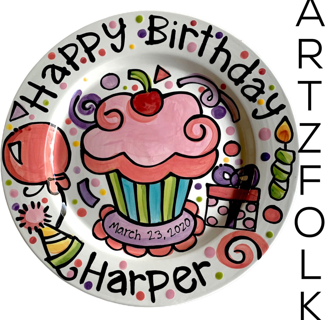 Personalized Birthday Party Plate for a Girl or Boy in a Party Etsy