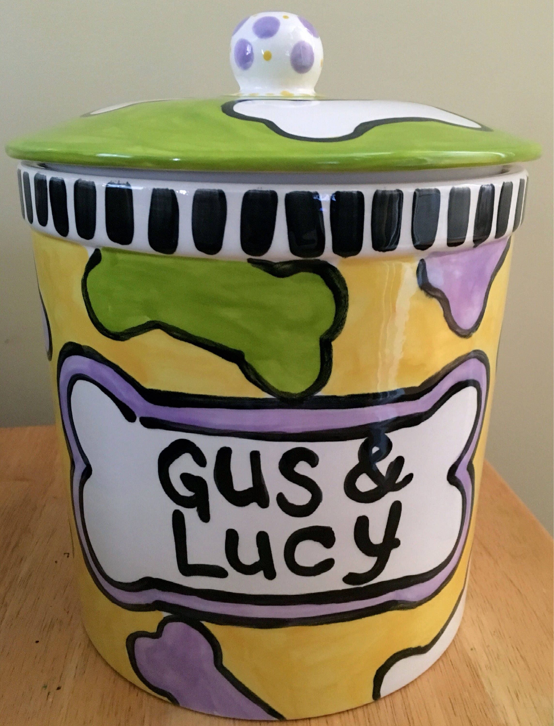 Custom Ceramic Treat Jar for dogs whimsical personalized Etsy