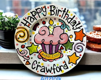 Personalized Birthday Cake Plate: Fun Ceramic Party Gift